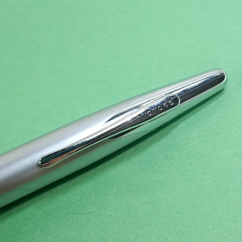 Cross Vapor Satin Silver Blue Polished Ball Point Pen‎ ballpoint grip Vintage